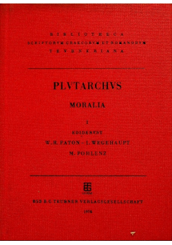 Plvtarchvs Moralia I