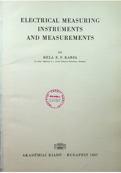 Electrical measuring instruments and measurements