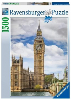 Puzzle 1500 Zabawny kot na zegarze Big Ben