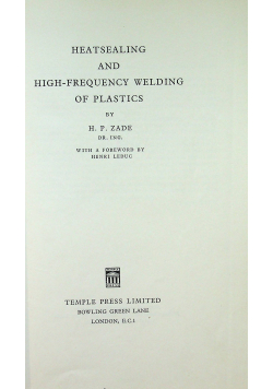 Heatsealing and high frequency welding of plastics