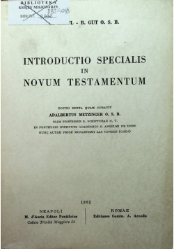 Introductio specialist in novum testamentum