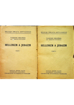 Hellenizm a Judaizm tom 1 i 2 1927r