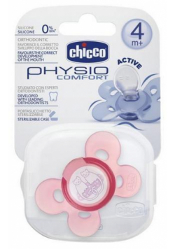 Smoczek silikonowy Physio Comfort 4m+ róż