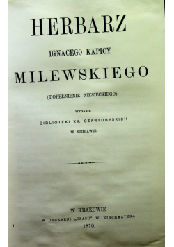 Herbarz Reprint z 1870 r