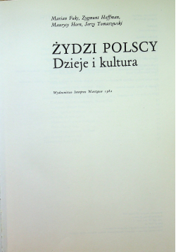 Żydzi polscy Dzieje i kultura