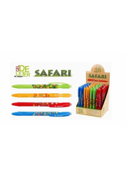 Długopis wymazywalny z gumką - Safari (48szt)
