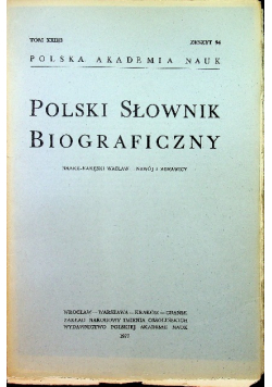 Polski Słownik Biograficzny zeszyt 94