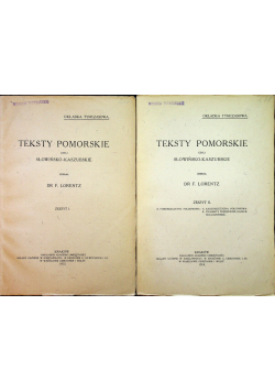Teksty pomorskie czyli słowiańsko - kaszubskie Zeszyt I i II około 1914 r
