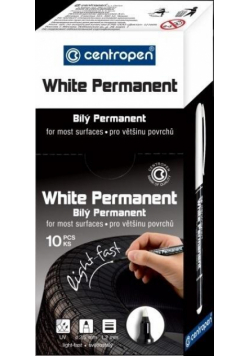 Cienki marker White Permanent 2686 biały (10szt)