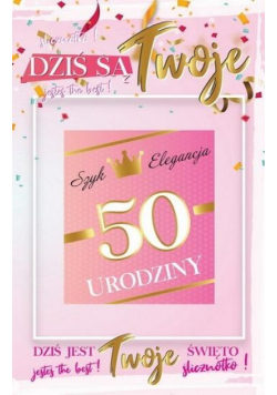 Karnet Urodziny 50 damskie + naklejka 2K - 004