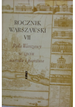Rocznik warszawski VII Rola Warszawy w życiu