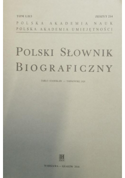 Polski Słownik Biograficzny z.214 T.52/3