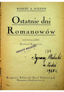 Ostatnie dni Romanów 1925 r