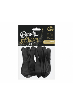 Balony pastelowe Beauty&Charm czarne 30cm 10szt