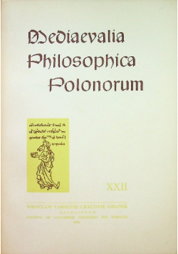 Mediaevalia philospohica polonorum XXII
