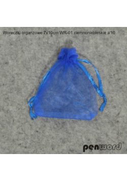 Woreczki organzowe ciemnoniebieskie 7x10cm 10szt