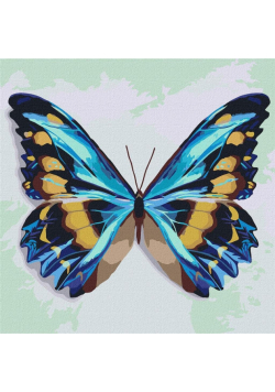 Malowanie po numerach - Błękitny motyl 25x25cm