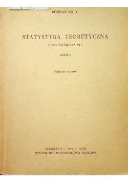 Statystyka teoretyczna część I