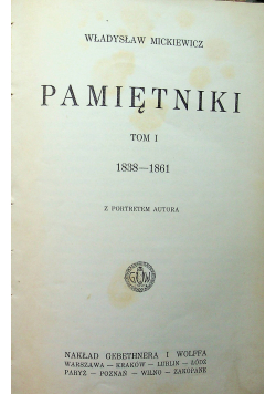 Mickiewicz Pamiętniki Tom I 1926 r