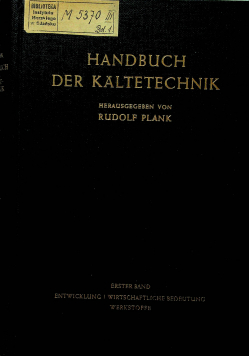 Handbuch der kaltetechnik