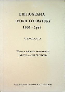 Bibliografia teorii literatury 1900-1983