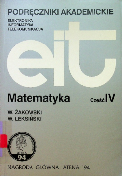 Podręczniki akademickie matematyka część IV