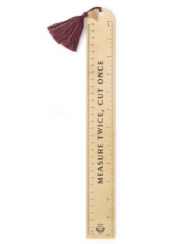 Linijka "Measure Twice Cut Once" 30cm miedziana