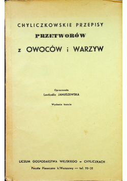 Przepisy przetworów z owoców i warzyw 1939 r.