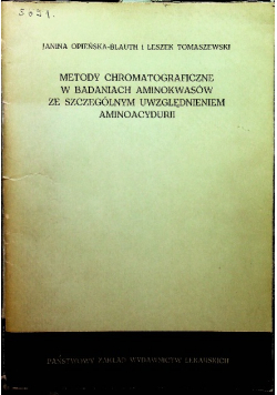 Metody chromatograficzne w badaniu aminokwasów