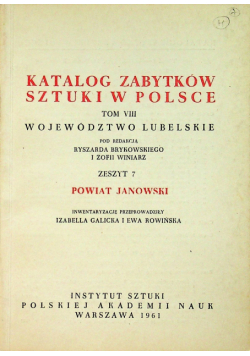 Katalog zabytków sztuki w Polsce tom VIII zeszyt 7