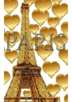 Paris gold  glitter Hearts  eiffel Tower creative blank journal