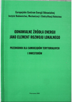 Odnawialne źródła energii jako elementy rozwoju lokalnego