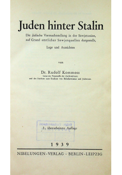 Juden hinter Stalin 1939r