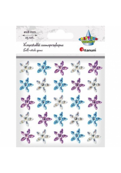 Kryształki samoprzylepne kwiaty 18mm mix 25szt