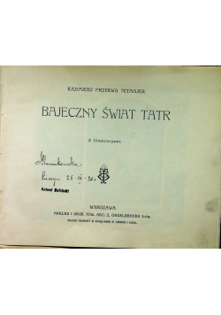Bajeczny świat Tatr 1906r