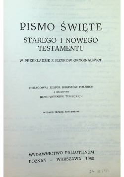 Pismo Święte  Starego i Nowego testamentu