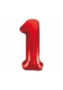 Balon foliowy B&C cyfra 1 czerwona 85cm