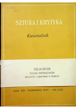 Sztuka i krytyka Kwartalnik Rok VIII Nr 1(29)