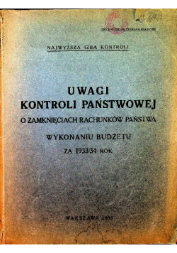 Uwagi kontroli państwowej 1935 r.
