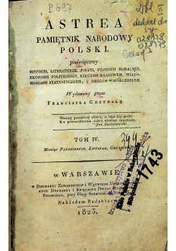 Astrea Pamiętnik narodowy Polski 1823r