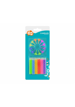 Świeczki urodzinowe spiralne MIX 6cm 12szt