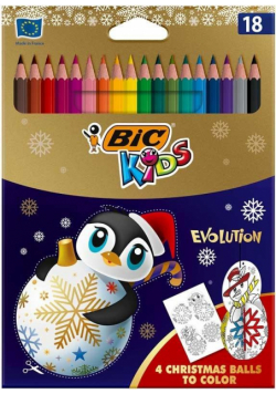 Kredki ołówkowe KIDS Evolution Christmas18 kolorów
