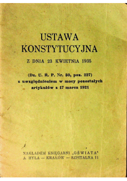 Ustawa konstytucyjna 1935r