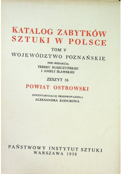 Katalog Zabytków Sztuki w Polsce Tom V zeszyt 16