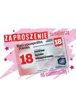 Zaproszenie Urodziny Osiemnastka ZA-99 (10szt.)