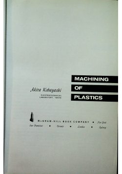 Machining of plastics