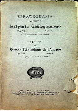 Sprawozdania polskiego Instytutu Geologicznego 1932r
