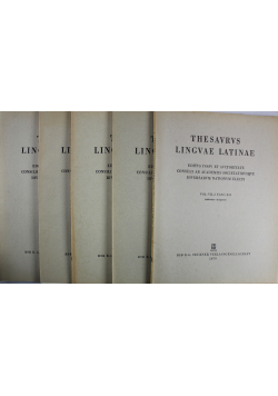 Thesaurus Linguae Latinae Vol VII 2 Fasc VIII do XII