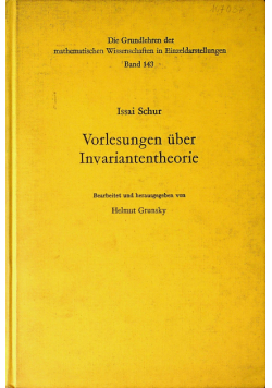 Vorlesungen uber Invariantentheorie