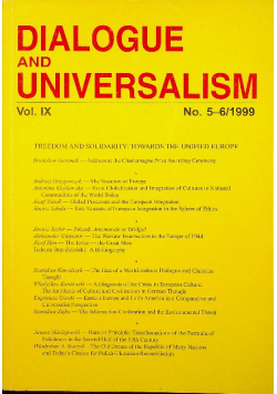 Dialogue and Universalism Vol IX No 5 - 6 / 99